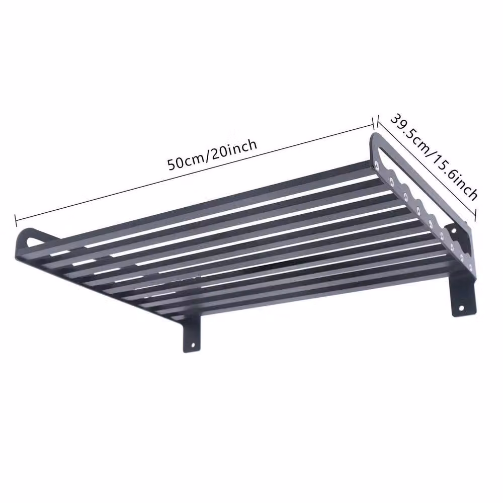 Ventryn Black Wall Mounted Metal Microwave Oven Bracket and Kitchen Storage Holder – 2
