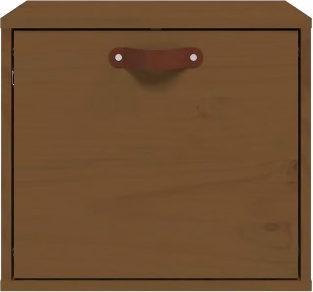 Berkfield Home Wall Mounted Pine Wood Cabinet in Honey Brown, W/D/H: 40 x 30 x 35 cm – 1