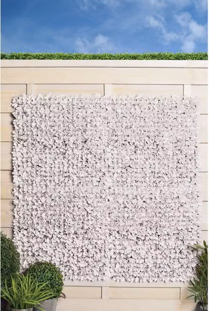 My Garden Pack of 4 White Decorative Artificial Flower Wall-Mounted Hedge Panels