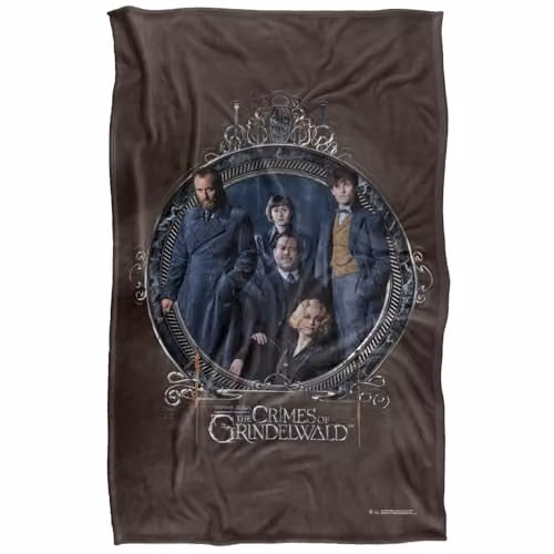 LOGOVISION Fantastic Beasts 2 Dumbledore's Team Super Soft Fleece Throw Blanket, Multicolour and Brown, W: 91 cm, D: 147 cm – 1