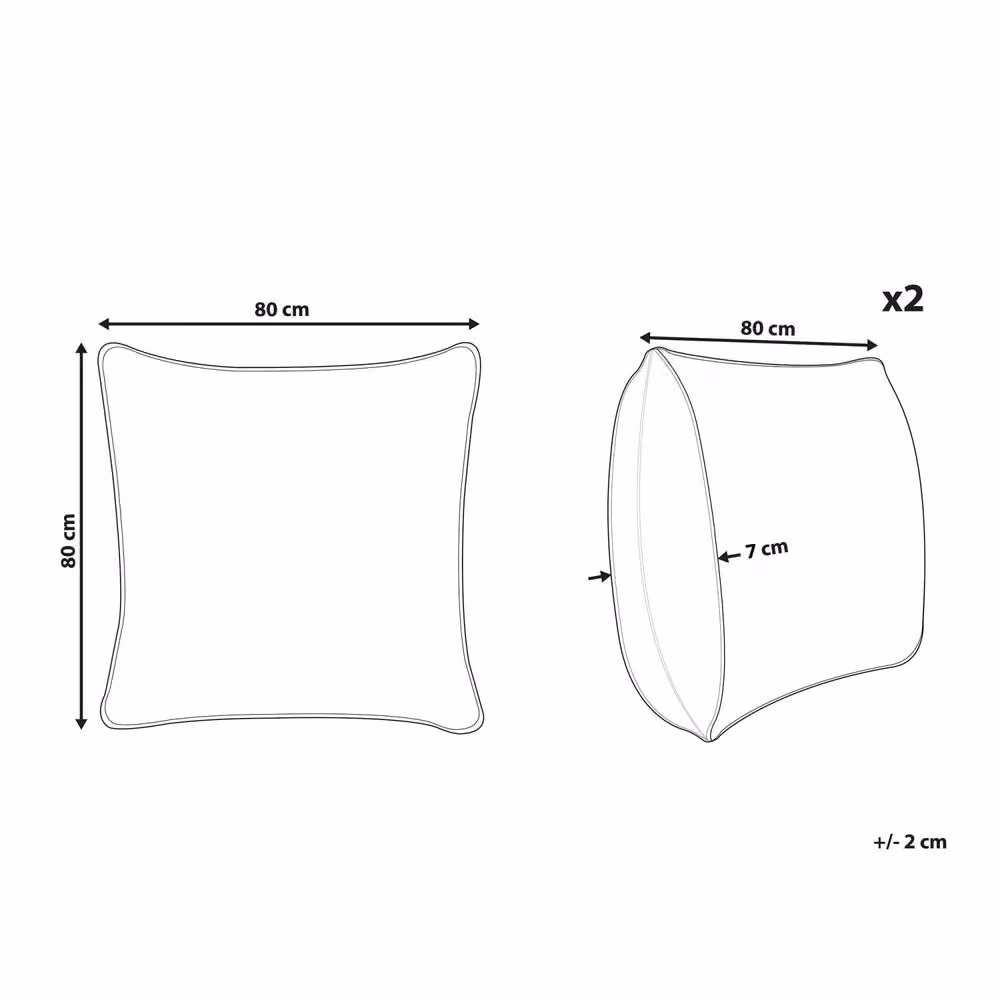 Wyld Haus 2 Pack White Cotton Square Pillows with Microfibre Fill, 80 x 80 cm – 2