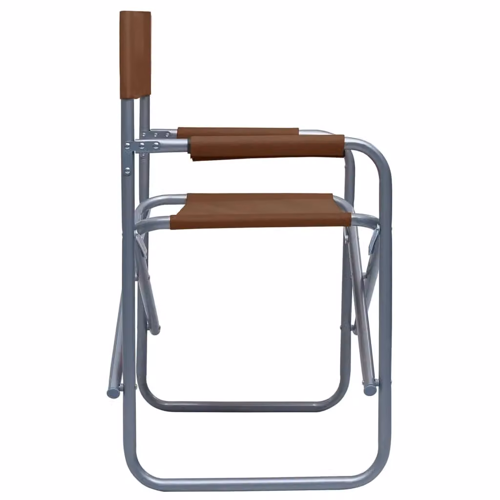 Berkfield Home Set of 2 Brown Stackable Director's Chairs with Armrests and Synthetic Leather Upholstery – 2