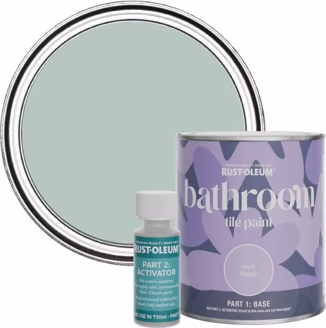 Rust-Oleum Leaplish Bathroom Tile Paint in Matt Finish, Green, 750ml