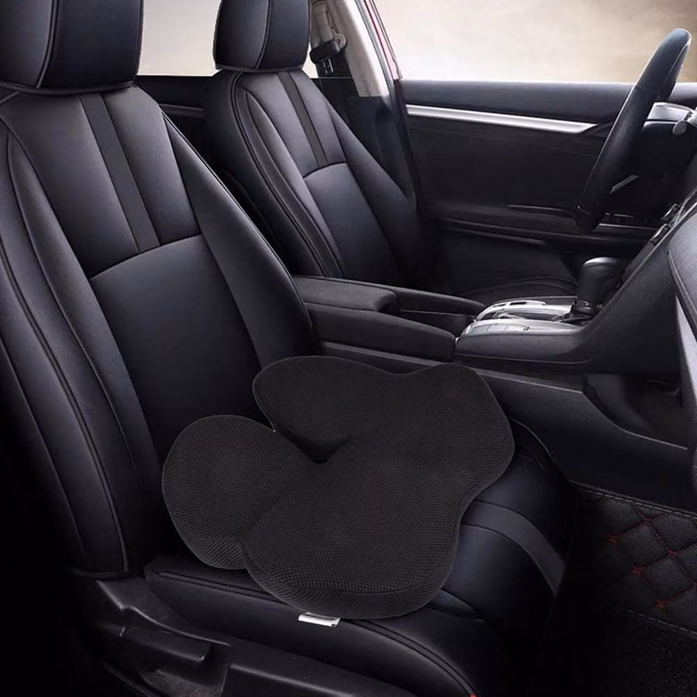 KORVIXA Orthopaedic Memory Foam Seat and Back Cushion in Black, W/D/H: 190 x 100 x 1 cm – 3