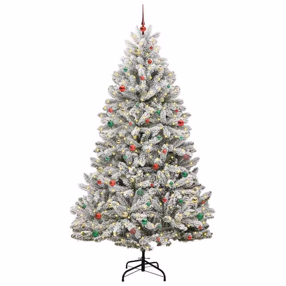 Berkfield Home Artificial Christmas Tree in Green and White, Height: 270 cm – 3