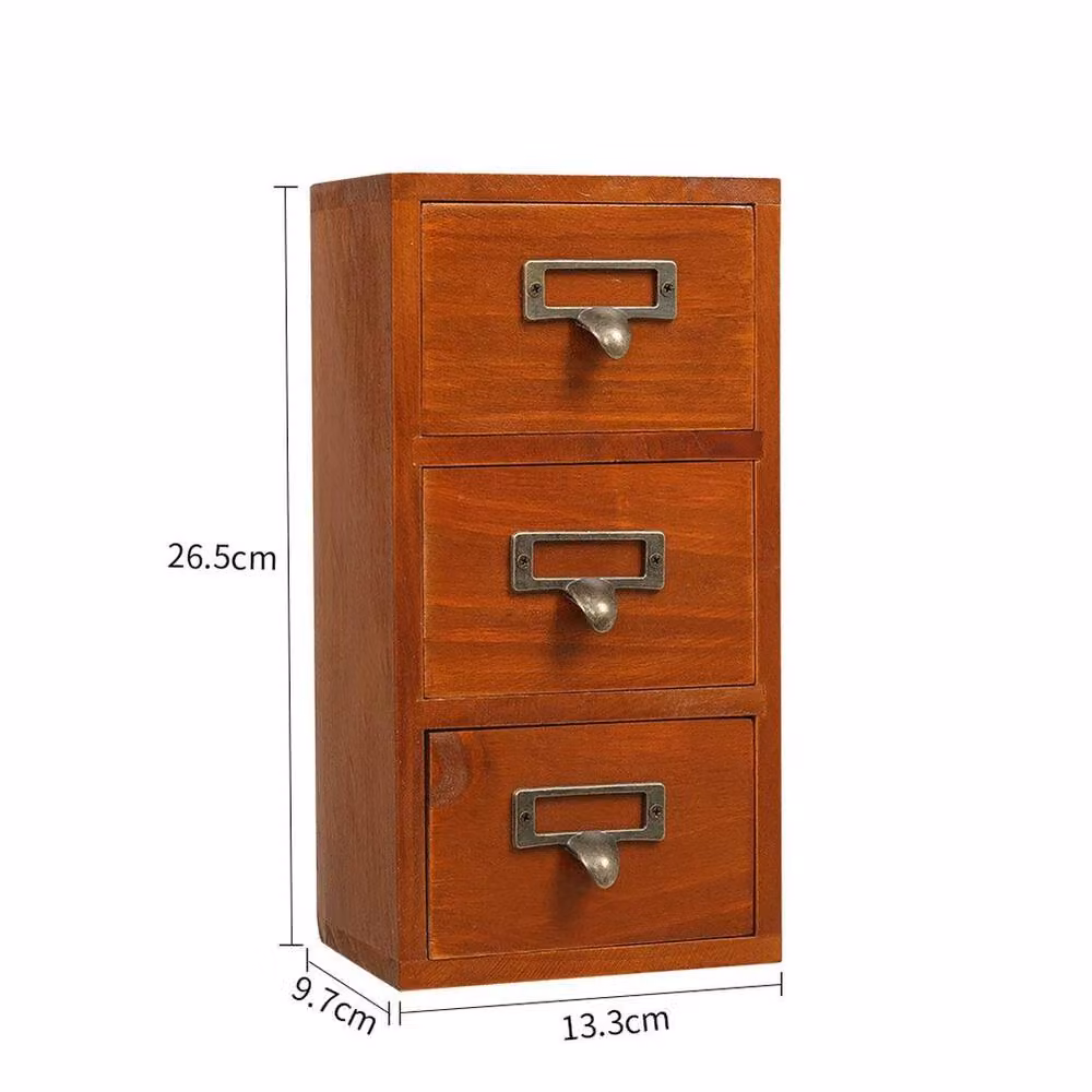 PAWNORA Office Desk Storage with 3 Drawers in Brown – 2