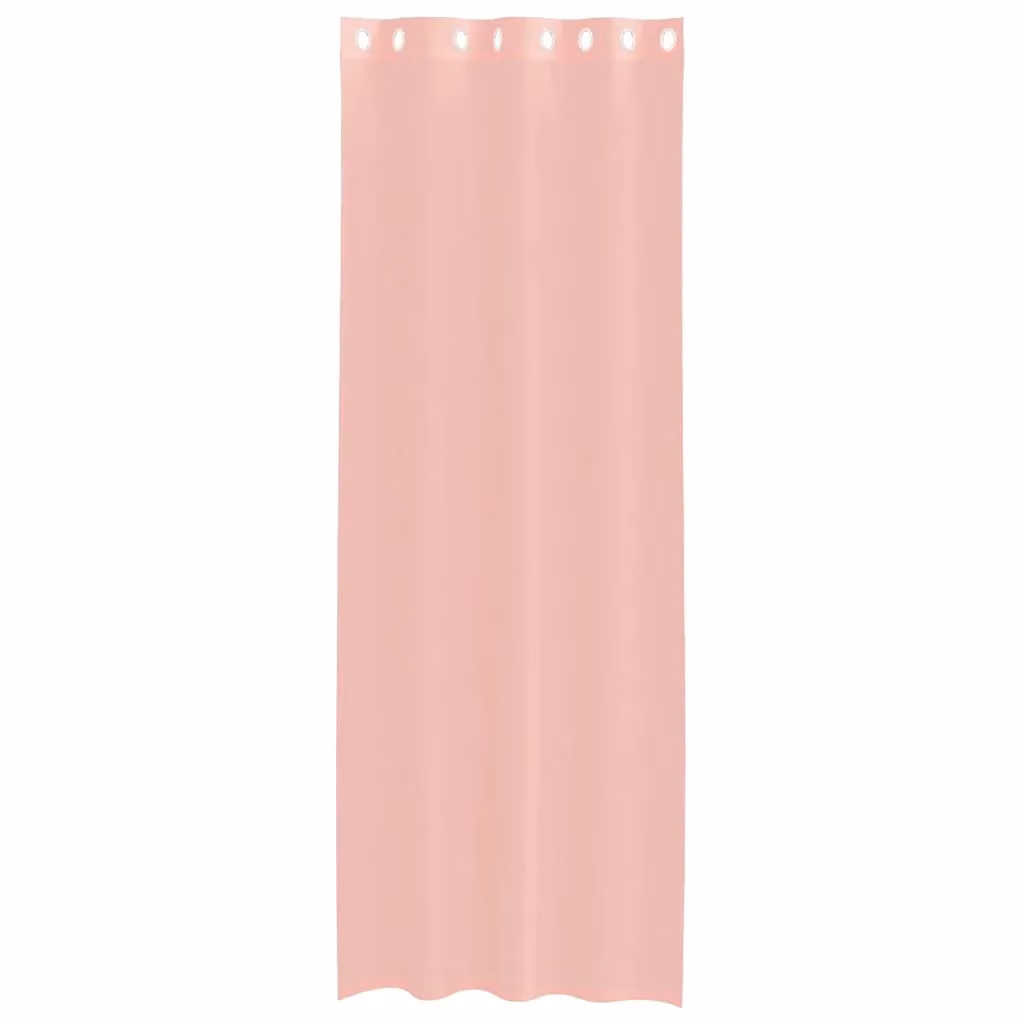 Berkfield Home Pink Voile Fabric Panel Curtains with Eyelets, 2 Pack, W: 140 cm, H: 300 cm – 2