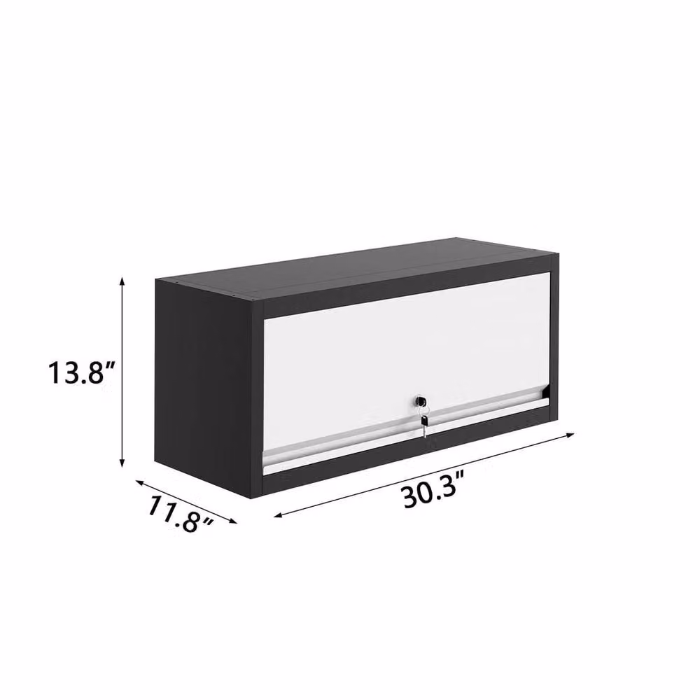 VOGREX Matt Black Steel Wall Mounted Garage Tool Storage Cabinet – 2