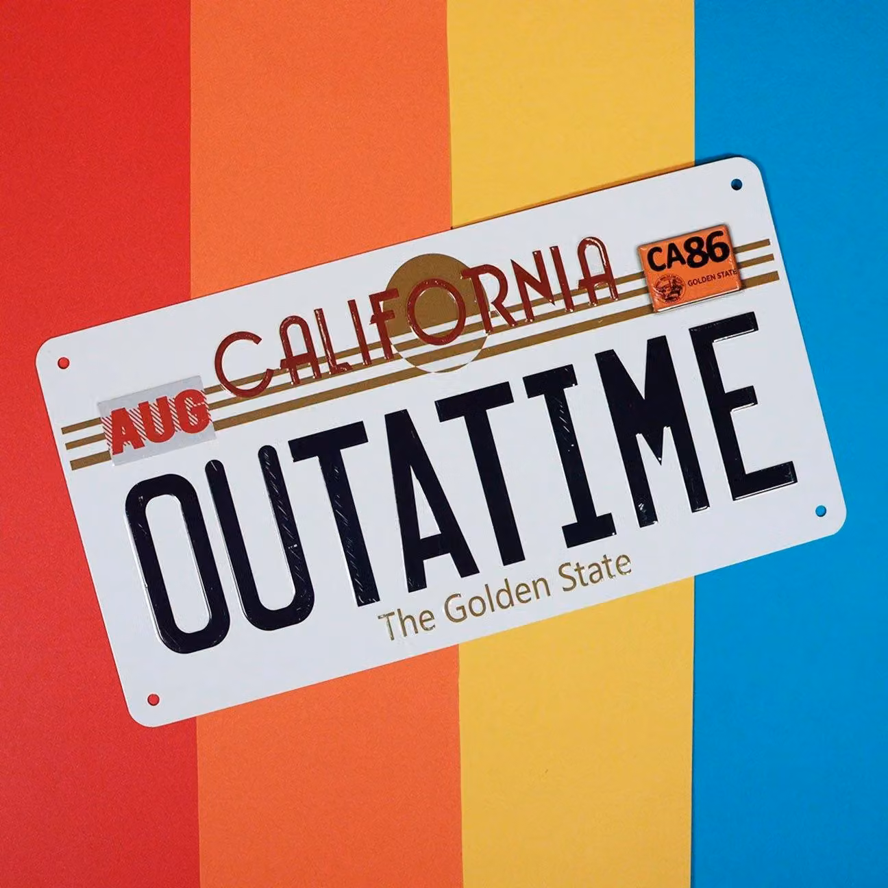 Back To The Future Replica Number Plate Metal Tin Sign, White – 2