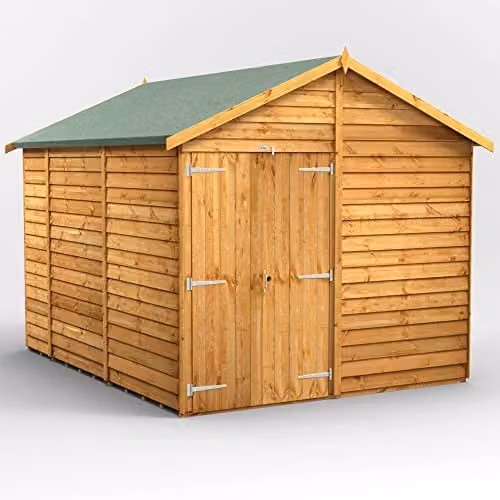 Powersheds Premium Apex Wooden Garden Shed in Natural Brown, Windowless Storage Design – 1