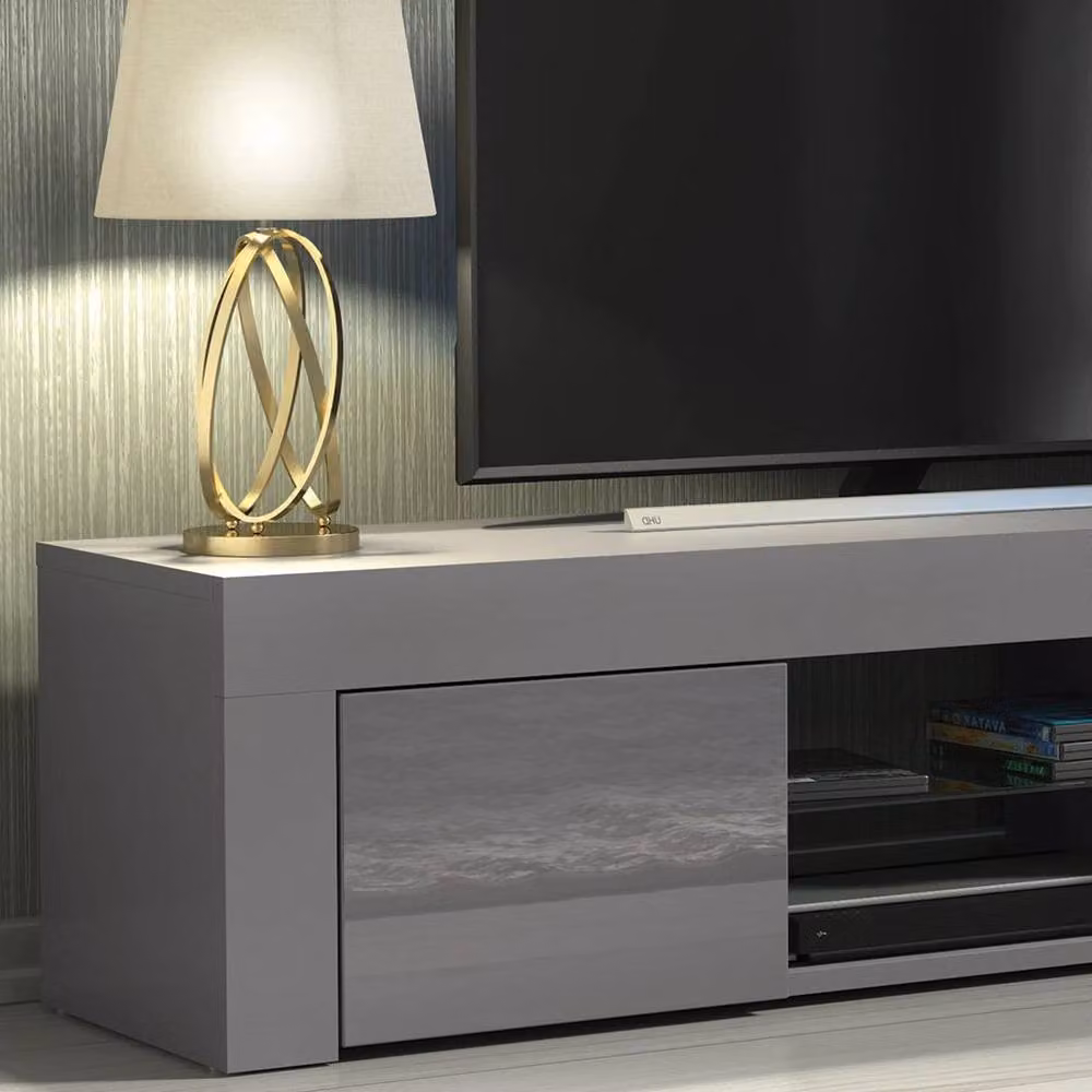 FORGEVIO Modern TV Stand Cabinet Sideboard in Matt Dark Grey – 3