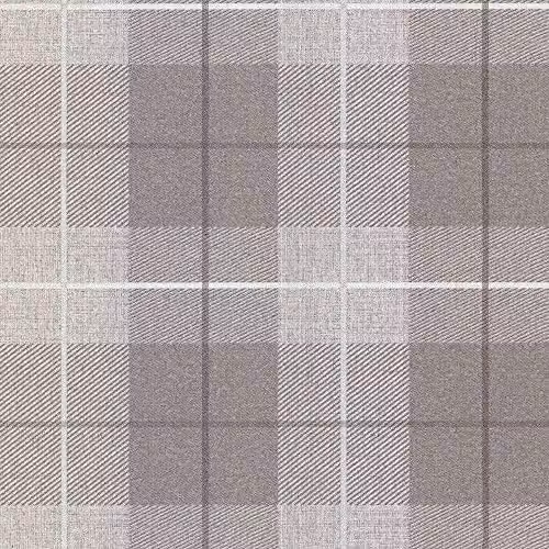 Arthouse Country Tartan Taupe Checked Vinyl Wallpaper in Beige