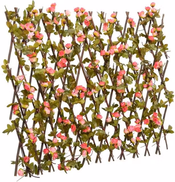 Berkfield Home Artificial Ivy Trellis Expandable 5 Piece Set, Dark Pink, W: 60 cm, H: 180 cm – 1