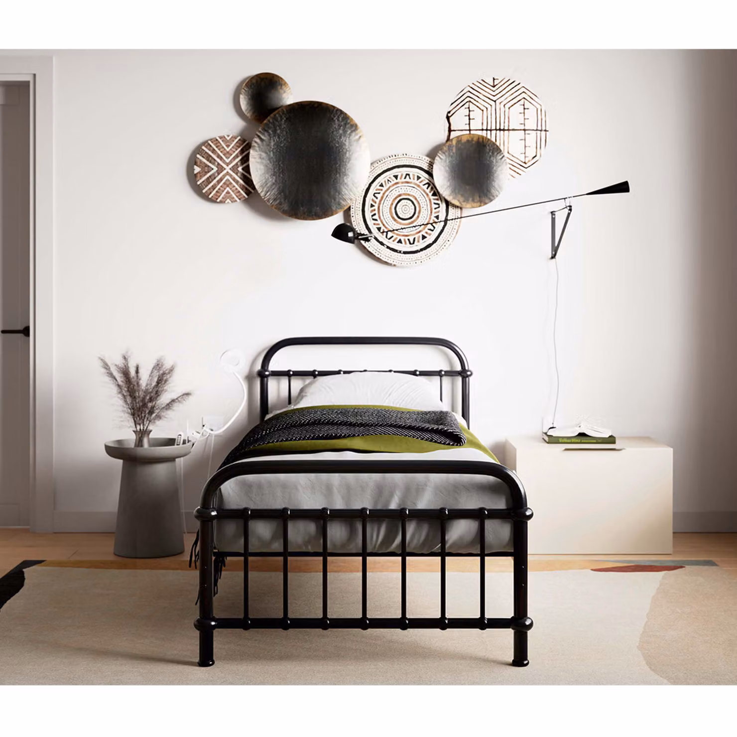 Flair Furnishings Industrial Metal Bed in Black, W/D/H: 90 x 200 cm – 2