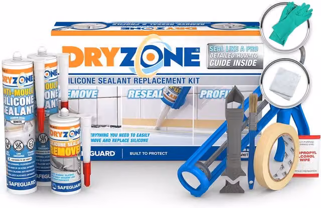 Dryzone White Mould Resistant Silicone Sealant Replacement Kit