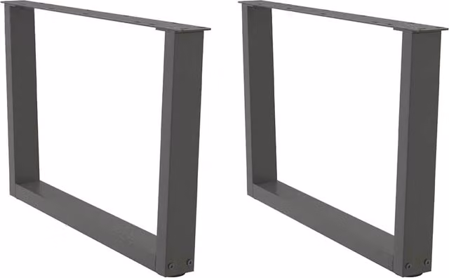 Berkfield Home V-Shape Dining Table Legs, 2 Piece Steel Set in Anthracite and Black, H: 70 cm, W: 42-43.3 cm
