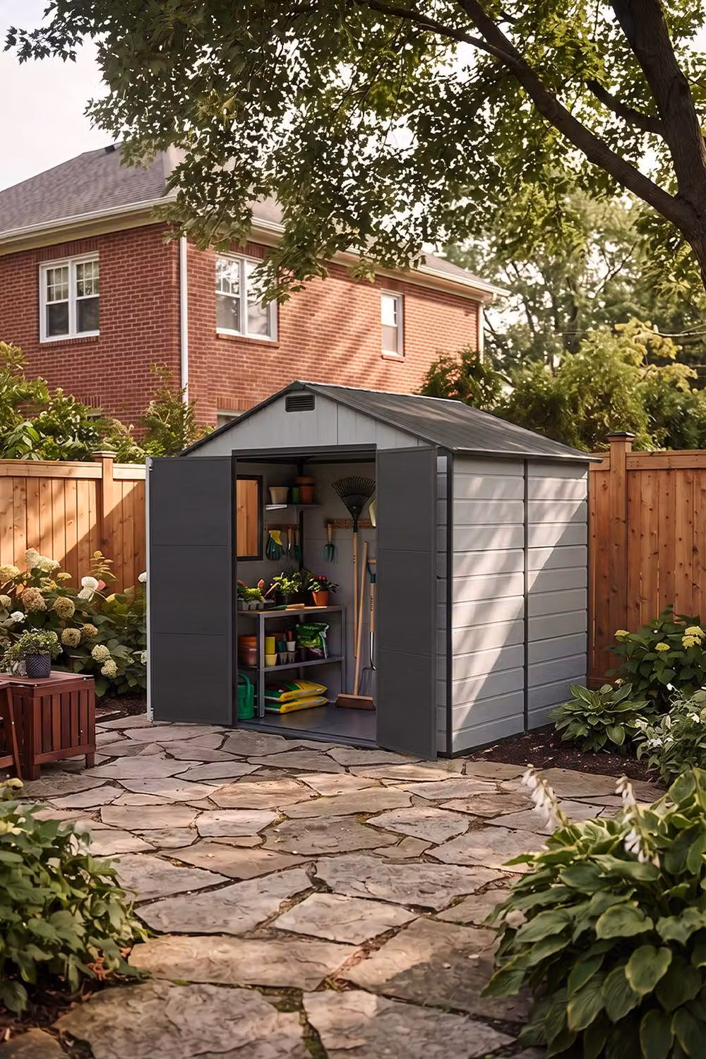 Living and Home Large Garden Storage Shed in Grey, 7x6 FT – 2