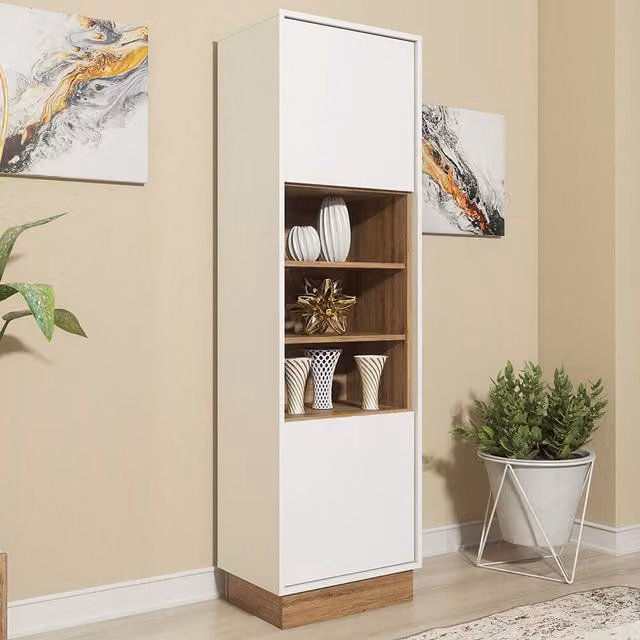 Creative Furniture Loft Finesse Display Cabinet in White and Oak