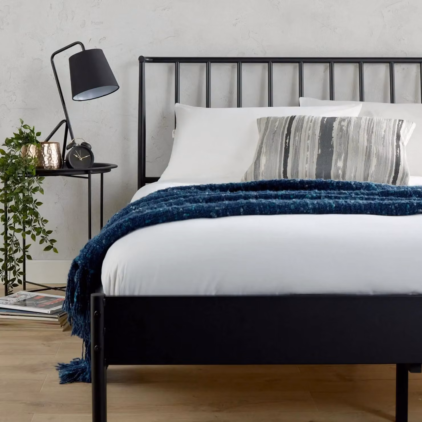 Home Source Black Metal Frame Bed and Hybrid Mattress for Children, W/D/H: 120 x 200 cm – 3
