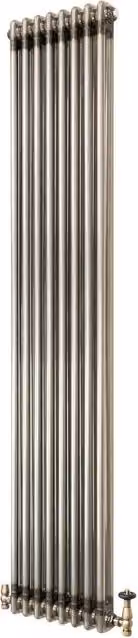 Monstershop Traditional 2 Column Steel Radiator with Integrated Valves, Silver, H: 180 cm, W: 38 cm, D: 38 cm – 1