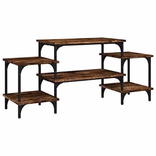 vidaXL TV Cabinet in Smoked Oak Brown, W/D/H: 117 x 35 x 52 cm