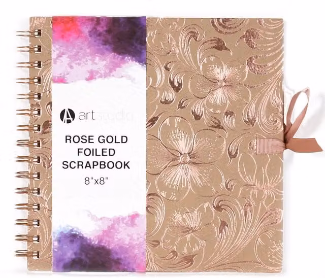 Art Studio Rose Gold Foiled Scrapbook in Pink and Gold