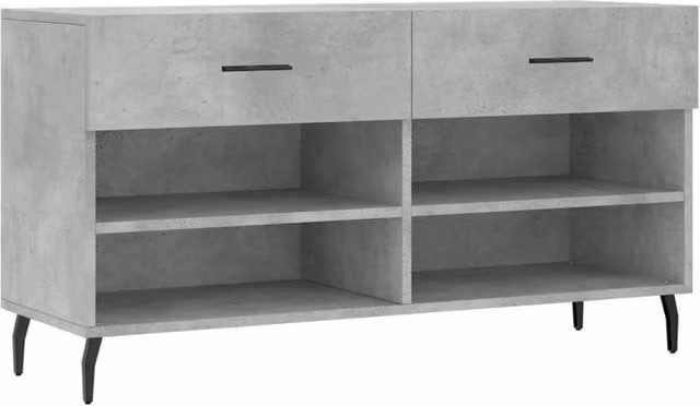 Berkfield Home Industrial Shoe Bench in Concrete Grey, W/D/H: 102 x 35 x 55 cm – 1