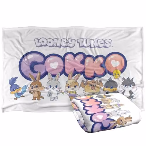 LOGOVISION Looney Tunes Gokko Line Up Super Soft Fleece Throw Blanket, Multicolour, W: 91 cm, D: 147 cm – 1