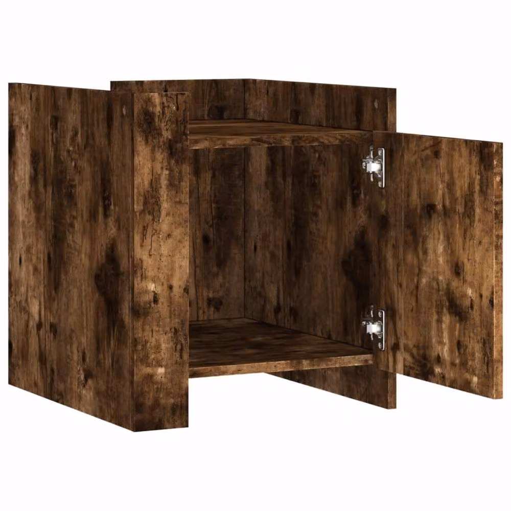 Berkfield Home Bedside Cabinet in Smoked Oak Brown, W/D/H: 45 x 50 x 50 cm – 5
