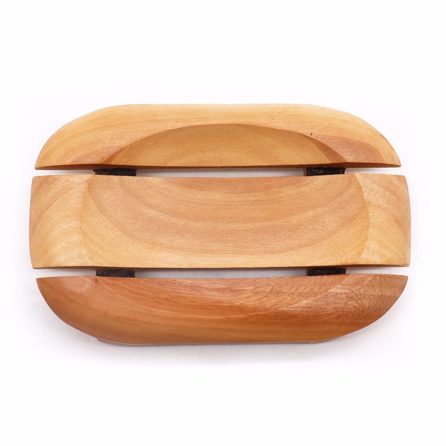 KDMD Classic Mahogany Wood Soap Dish with Drainage, Brown – 2