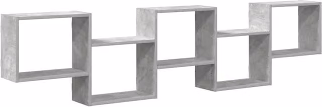 Berkfield Home Wall Mounted 5 Compartment Cube Shelf in Concrete Grey Engineered Wood – 1
