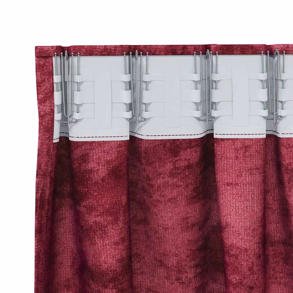 Berkfield Home Velvet Eyelet Curtains, 2 Pack, Red, H 175 cm x W 140 cm – 5