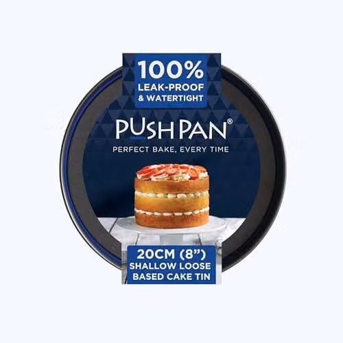 PushPan Non-Stick Round Cake Tin Set of 2, Grey, Diameter: 20 cm – 1