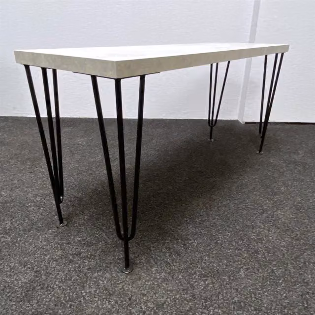 KOSY KOALA Modern Grey Bench with Black Metal Legs, W/D/H: 120 x 30 x 45 cm – 1