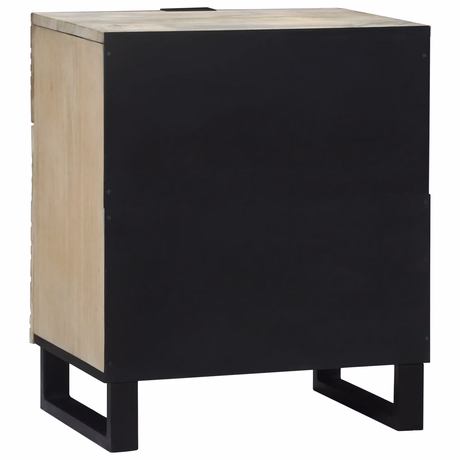 Berkfield Home Modern Mango Wood Bedside Table with Drawer in White and Black, W: 50 cm, D: 33 cm, H: 60 cm – 4