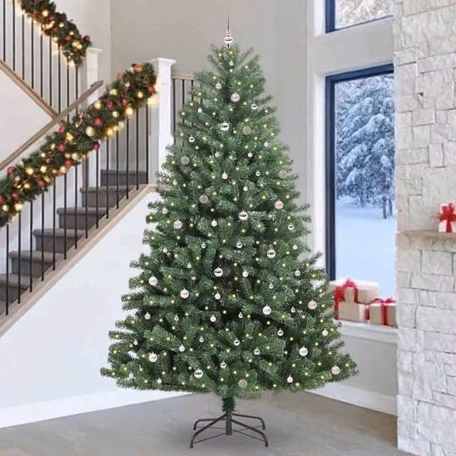 Berkfield Home Green Artificial Hinged Christmas Tree, Height: 300 cm