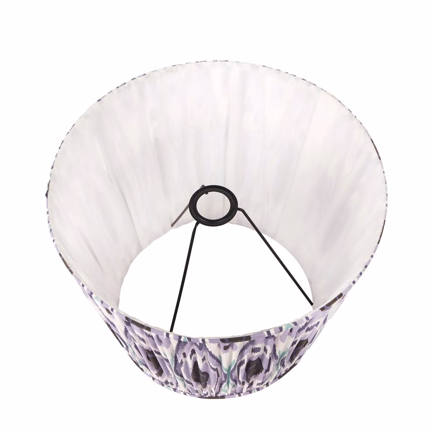 Ruma Lilac Ikat Patterned Pleated Tapered Fabric Table Lamp Shade in Purple and Multicolour, Diameter: 30.48 cm – 5