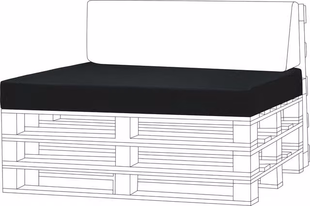 Gardenista Black Water Repellent Rectangular Outdoor Pallet Seat Pads