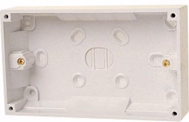 Dencon Twin Gang Plastic Box in White