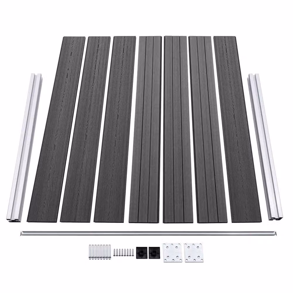 Berkfield Home WPC Fence Panel Set in Black Charcoal, W: 526 cm, H: 146 cm – 3