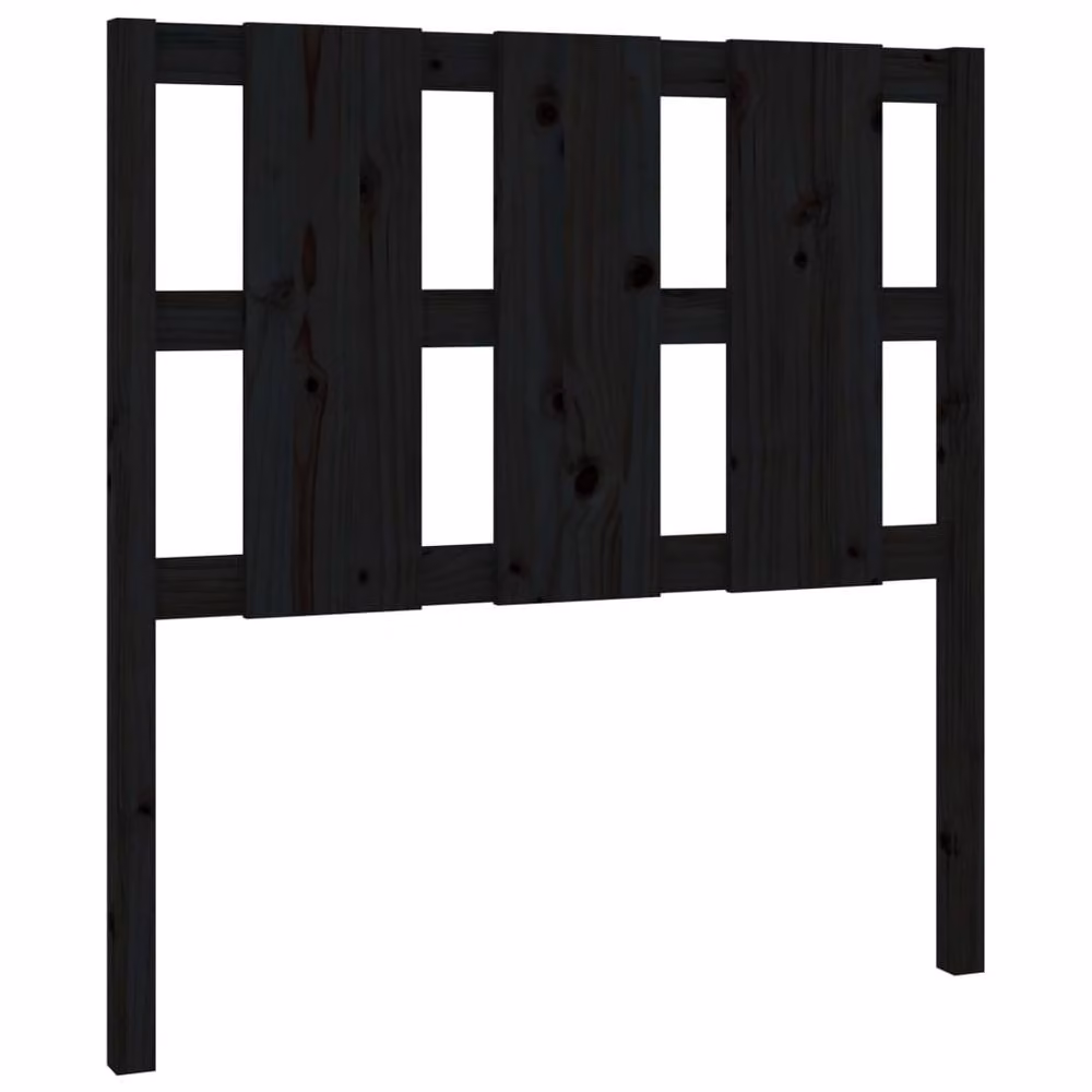 Berkfield Home Beautiful Bed Headboard in Black Solid Wood Pine, W/D/H: 95.5 x 4 x 100 cm – 2