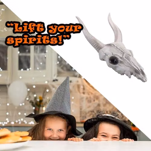 VFM e-Store White Halloween Goat Head Decoration with LED Eyes – 5