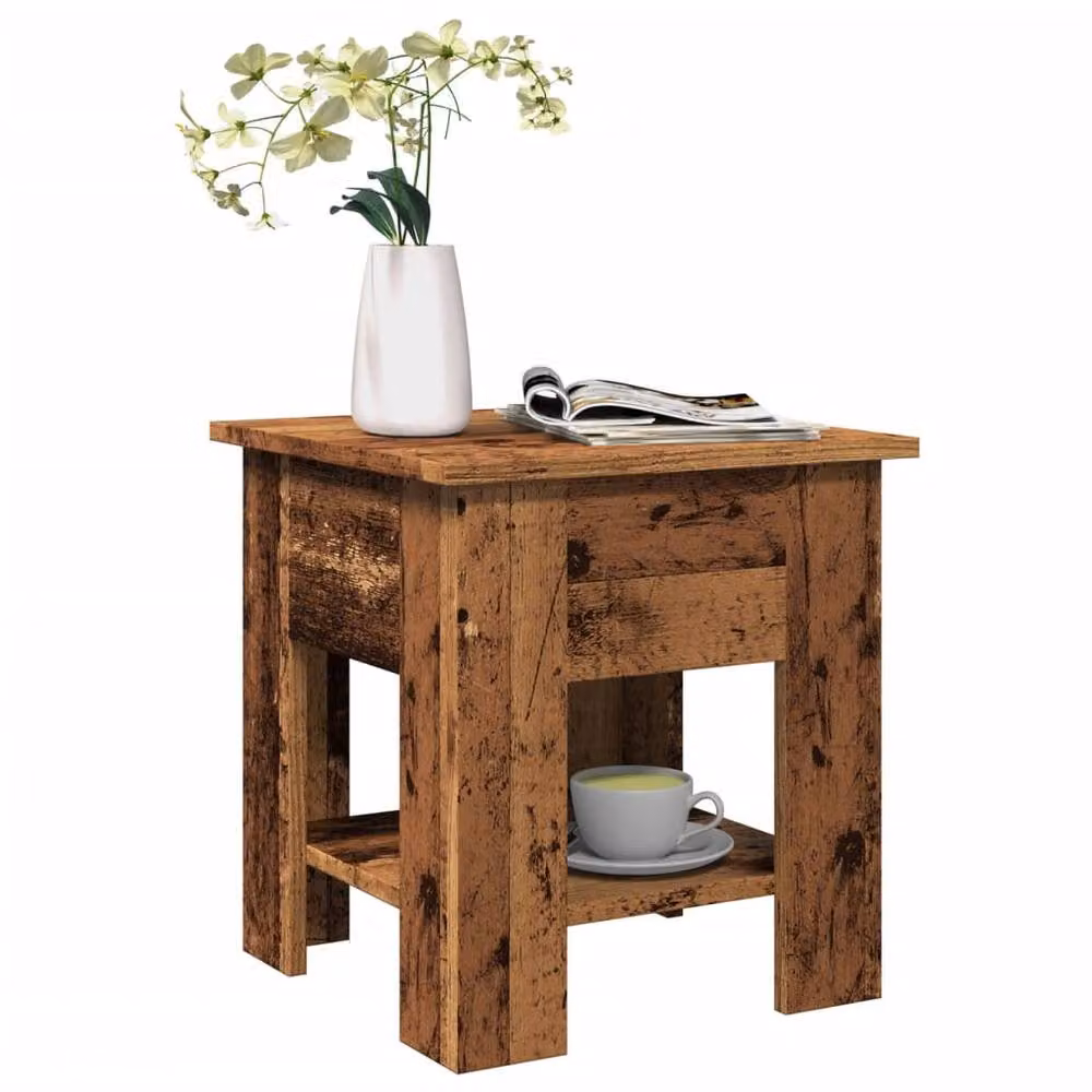 Berkfield Home Old Wood Coffee Table in Brown, W/D/H: 40 x 40 x 42 cm – 2