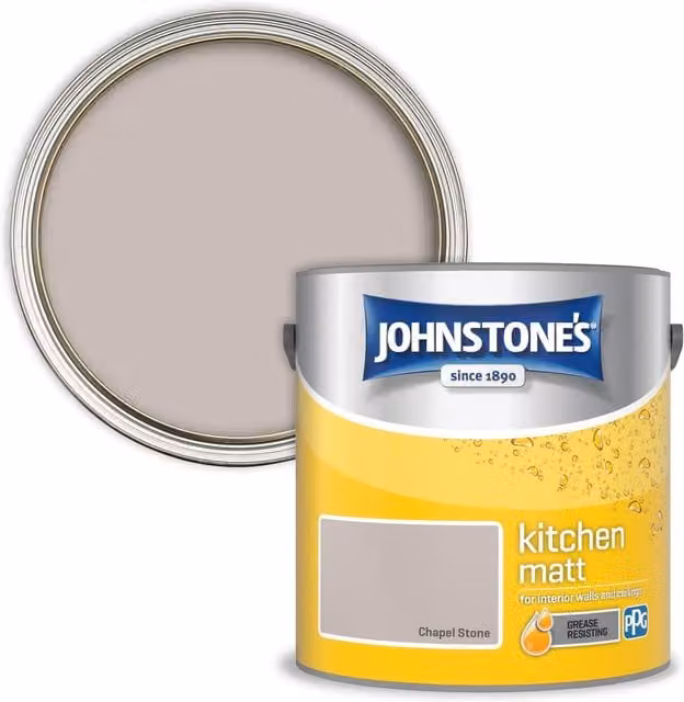 Johnstone's Kitchen and Bathroom Mid Sheen Paint in Chapel Stone (Beige/Grey)
