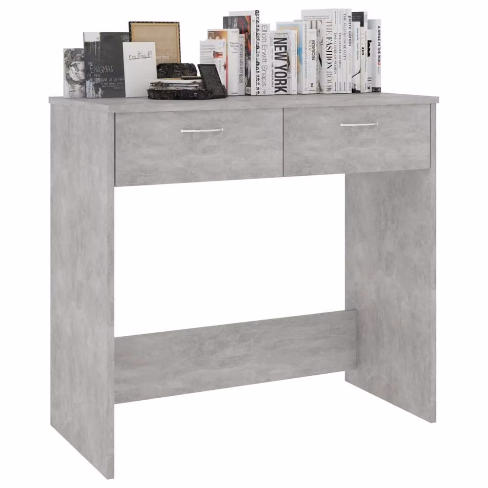 Berkfield Home Writing Desk in Grey, Made from MDF Engineered Wood, W/D/H: 80 x 40 x 75 cm – 3