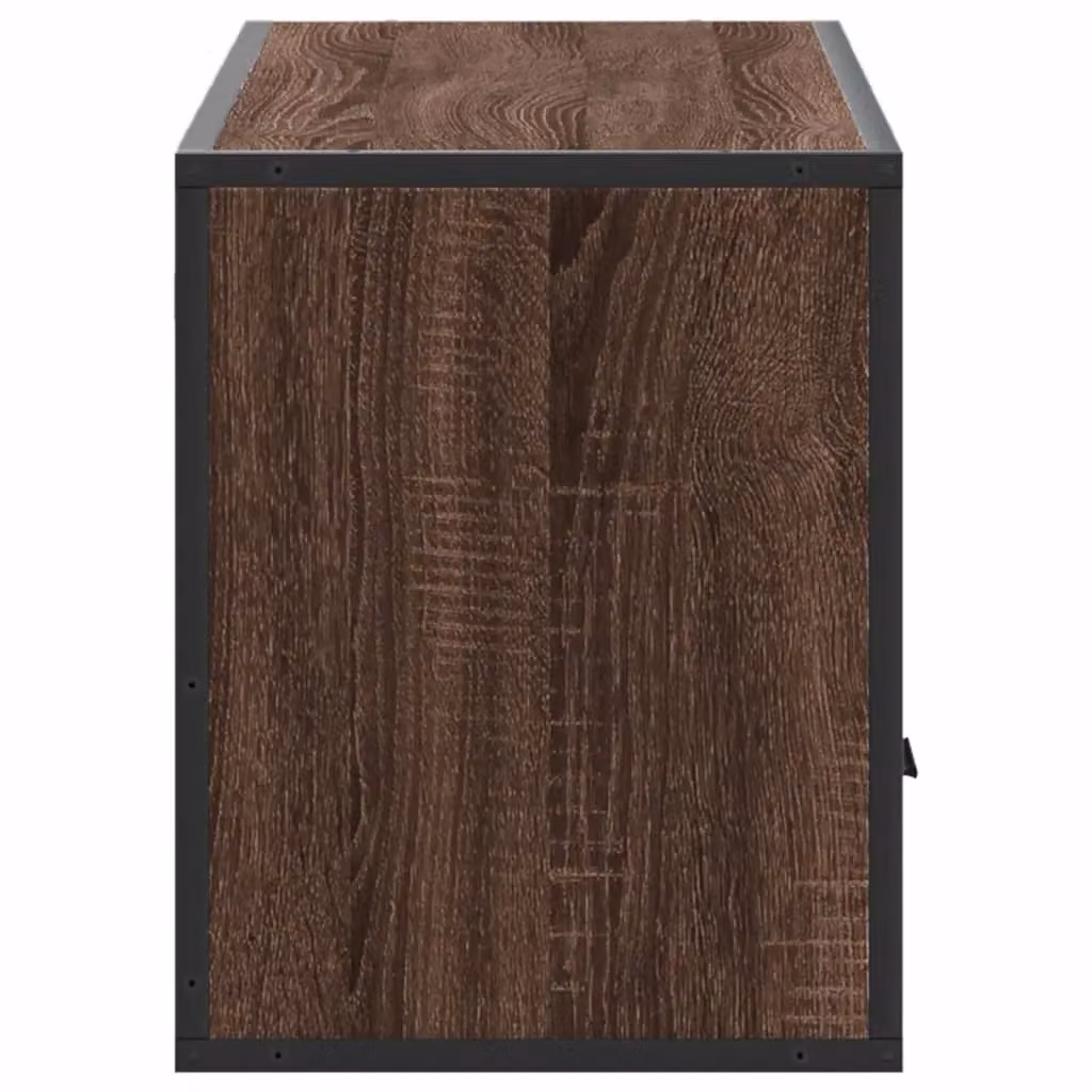 Berkfield Home Industrial TV Cabinet in Brown Oak, W: 100 cm, D: 31 cm, H: 39.5 cm – 4