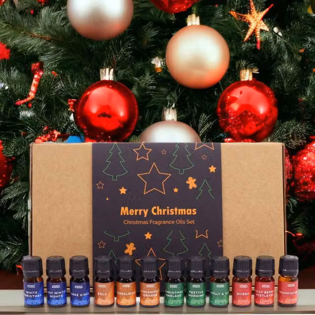 KDMD Holy Scents of Christmas Fragrance Set, Multicolour Unisex Woody, Spicy and Fruity Scents in Glass