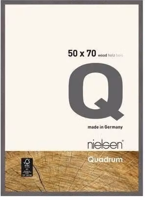 Nielsen Design Quadrum Single Rectangular Wooden Picture Frame with Glass Front in Grey, W: 50 cm, H: 70 cm