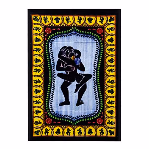 KDMD Kamasutra Multicolour Handbrushed Cotton Ethnic Wall Art