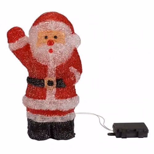 Samuel ALEXANDER LED Light Up Acrylic Christmas Santa Tabletop Decoration, Red and White, Height: 28 cm – 4